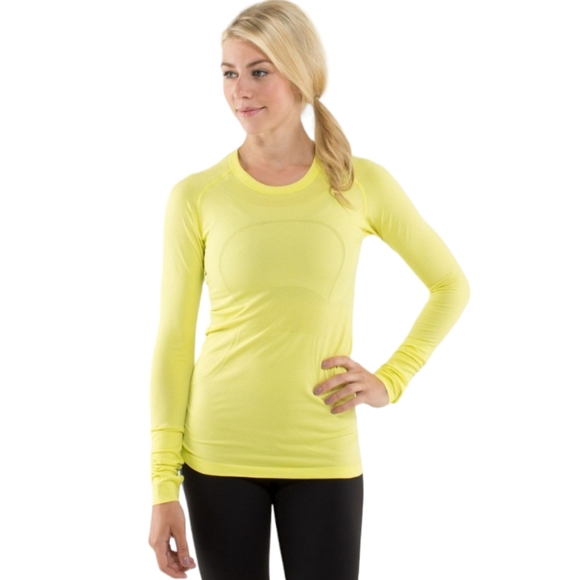 lululemon athletica Tops - Lululemon Yellow Long Sleeve Swiftly Shirt